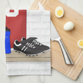 Personaliseerbaar Rood Wit Voetbalshirt Theedoek (Quarter Fold)