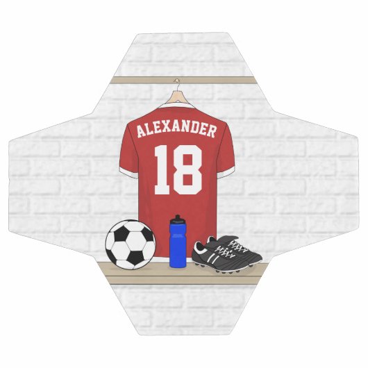 Personaliseerbaar Rood Wit Voetbalshirt Voetbal (Enkel)