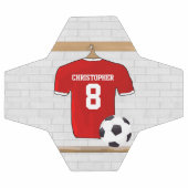 Personaliseerbaar Rood Wit Voetbalshirt Voetbal (Enkel)