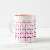 Personaliseerbaar: Roze flamingo Tweekleurige Koffiemok (Voorkant links)