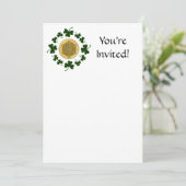 PERSONALISEERBAAR!  Shamrocks - Gold Irish Celtic Kaart (Staand voorkant)
