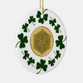 PERSONALISEERBAAR! Shamrocks - Gold Irish Celtic Keramisch Ornament (Rechts)