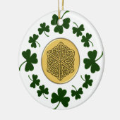 PERSONALISEERBAAR! Shamrocks - Gold Irish Celtic Keramisch Ornament (Links)