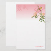 Personaliseerbaar: Vogel op Chinese bloesem Briefpapier (Voorkant / Achterkant)