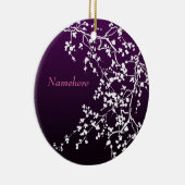Personaliseerbaar: Witbloesem Keramisch Ornament (Rechts)