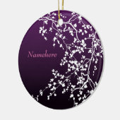 Personaliseerbaar: Witbloesem Keramisch Ornament (Links)