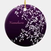 Personaliseerbaar: Witbloesem Keramisch Ornament (Achterkant)