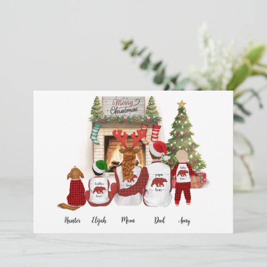 Personaliseerbare aangepaste familie portret Feest Kaart (Staand voorkant)