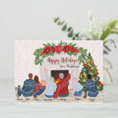 Personaliseerbare aangepaste familie portret Feest Kaart (Staand voorkant)