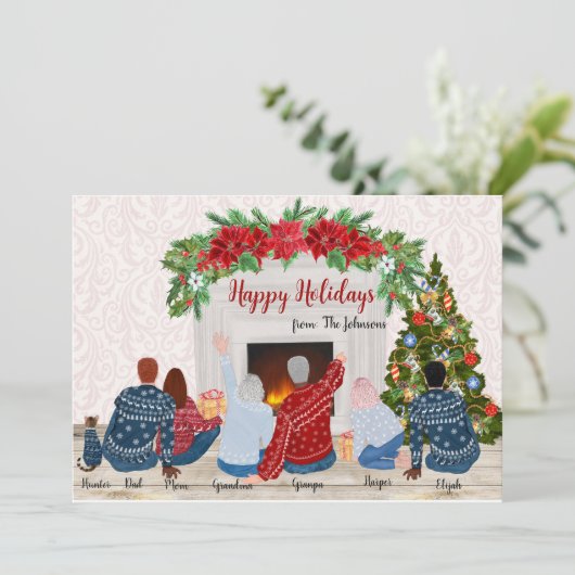 Personaliseerbare aangepaste familie portret Feest Kaart (Staand voorkant)