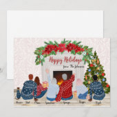 Personaliseerbare aangepaste familie portret Feest Kaart (Voorkant / Achterkant)