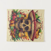 Personaliseerbare CInco de Mayo Skull Wandkleed (Voorkant (horizontaal))