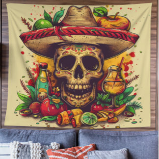 Personaliseerbare CInco de Mayo Skull Wandkleed