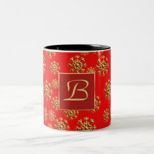 Personaliseerbare de mok faux gouden sneeuwvlokken