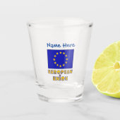 Personaliseerbare EU-vlag blauw Shot Glas (Voorkant)