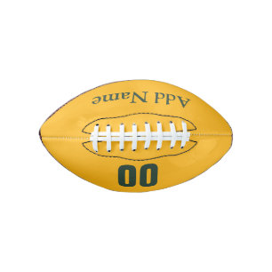 Personaliseerbare Groen/Gouden MiniFootball American Football