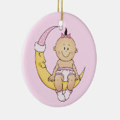 Personaliseerbare het Meisje van de Maan van Keramisch Ornament (Rechts)