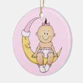 Personaliseerbare het Meisje van de Maan van Keramisch Ornament (Links)