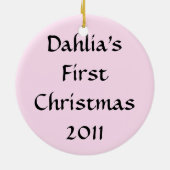 Personaliseerbare het Meisje van de Maan van Keramisch Ornament (Achterkant)