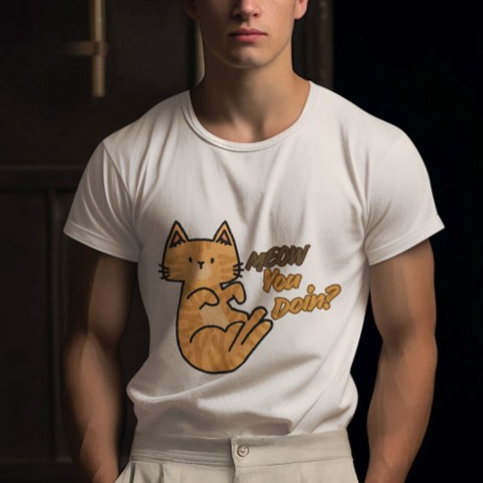 Personaliseerbare Hoe gaat het? Miauw T-shirt