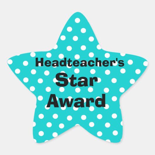 Personaliseerbare Hoofddocenten Star Award sticker (Voorkant)