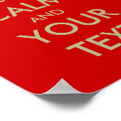 Personaliseerbare houd kalm poster | aanpassen (Hoek)