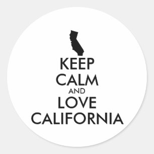 Personaliseerbare HOUD RUST en LIEFDE CALIFORNIË Ronde Sticker