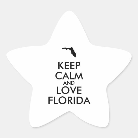 Personaliseerbare HOUD RUST en LIEFDE FLORIDA Ster Sticker (Voorkant)