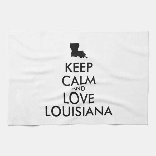 Personaliseerbare HOUD RUST en LIEFDE LOUISIANE Theedoek (Horizontaal)