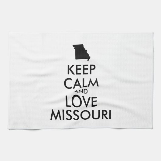 Personaliseerbare HOUD RUST en LIEFDE MISSOURI Theedoek (Horizontaal)