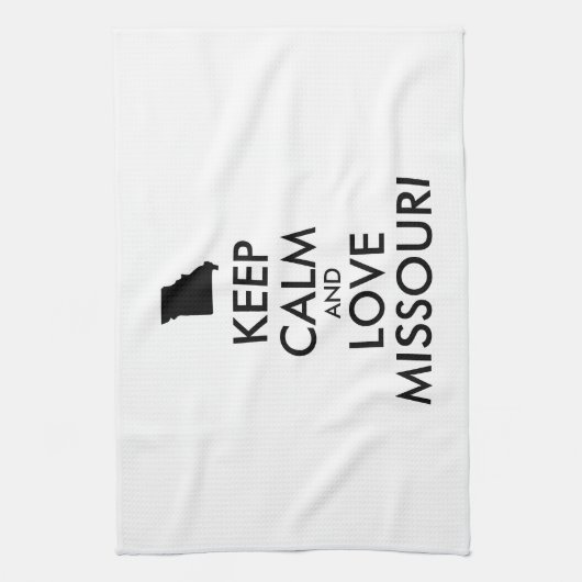Personaliseerbare HOUD RUST en LIEFDE MISSOURI Theedoek (Verticaal)