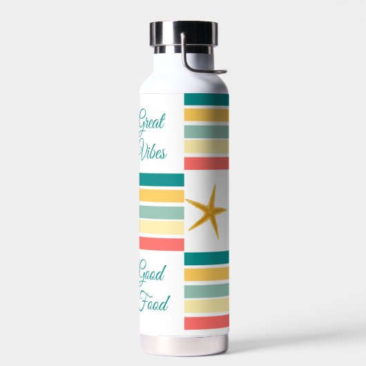 Personaliseerbare "Just Beachy" thema wit Waterfles (Links)