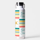 Personaliseerbare "Just Beachy" thema wit Waterfles (Voorkant)