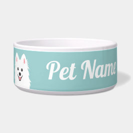 Personaliseerbare lachende Spitz hond / Pommerse Voerbakje