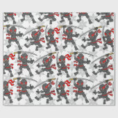 Personaliseerbare Patroon Ninja Cadeaupapier (Vlak)