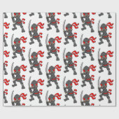 Personaliseerbare Patroon Ninja Cadeaupapier (Vlak)
