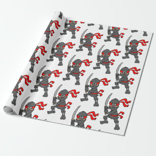 Personaliseerbare Patroon Ninja Cadeaupapier