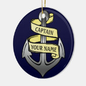 Personaliseerbare Schip het Anker van de Kapitein Keramisch Ornament (Links)