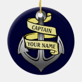 Personaliseerbare Schip het Anker van de Kapitein Keramisch Ornament (Achterkant)