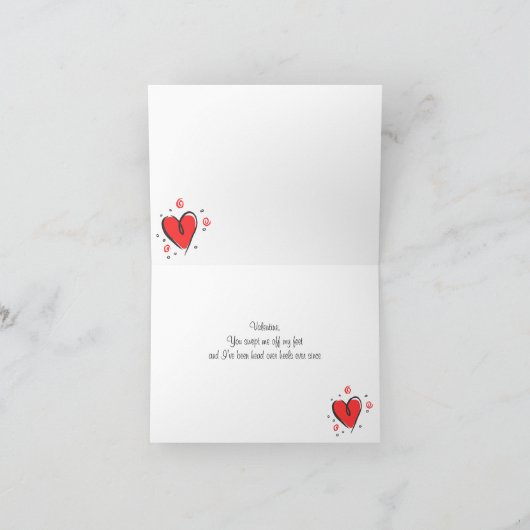 Personaliseerbare Siberische Schor met Rood Hart Feestdagen Kaart (Binnen)