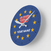 Personaliseerbare Super Held Ronde Klok (Hoek)