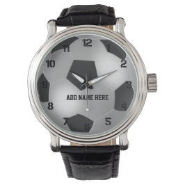 Personaliseerbare Zilveren Voetbal Horloge