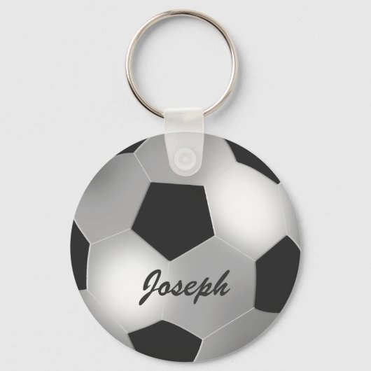 Personaliseerbare Zilveren Voetbal Sleutelhanger (Achterkant)