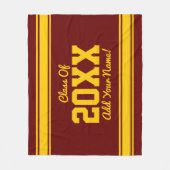 PERSONALISEERD Afstudeerder Jaar Stripes Maroon Go Fleece Deken (Voorkant)