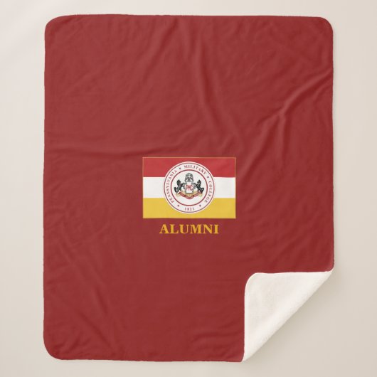 PERSONALISEERD ALUMNI Red Sherpa PMC Flag Blanket Sherpa Deken (Voorkant)