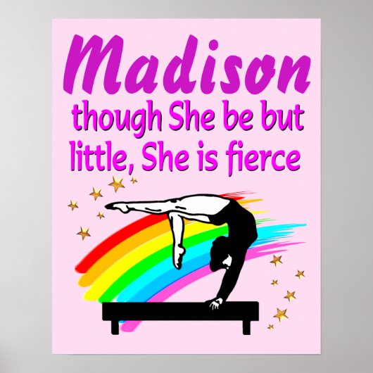 PERSONALISEERD BALANSBEAM QUEEN GYMNASTICS POSTER (Voorkant)