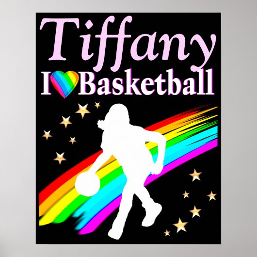 PERSONALISEERD BASKETBALL GIRL PLAYER POSTER (Voorkant)