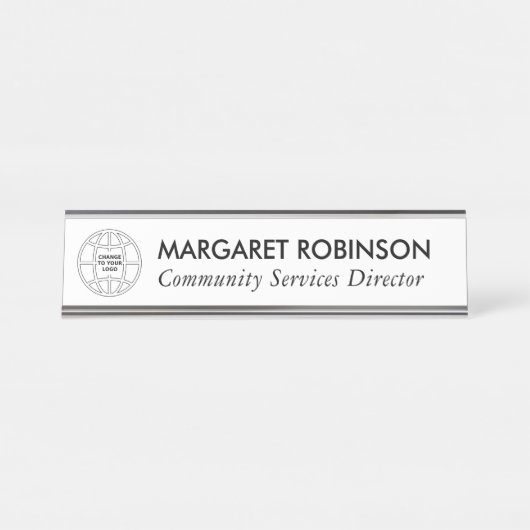 PERSONALISEERD BEDRIJF LOGO DESK NAME BORD BUREAU NAAMBORDJE (Voorkant)