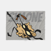 PERSONALISEERD FUNNY NINJA CHEESE FLEECE BLANKET DEKEN (Voorkant (Horizontaal))