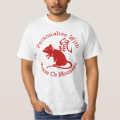 PERSONALISEERD Jaar van de ratentekter T-shirt (Voorkant)